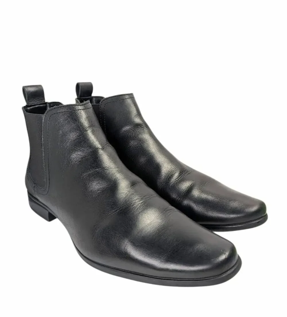Aldo Boundain Black leather Chelsea slim ankle boot mens 9